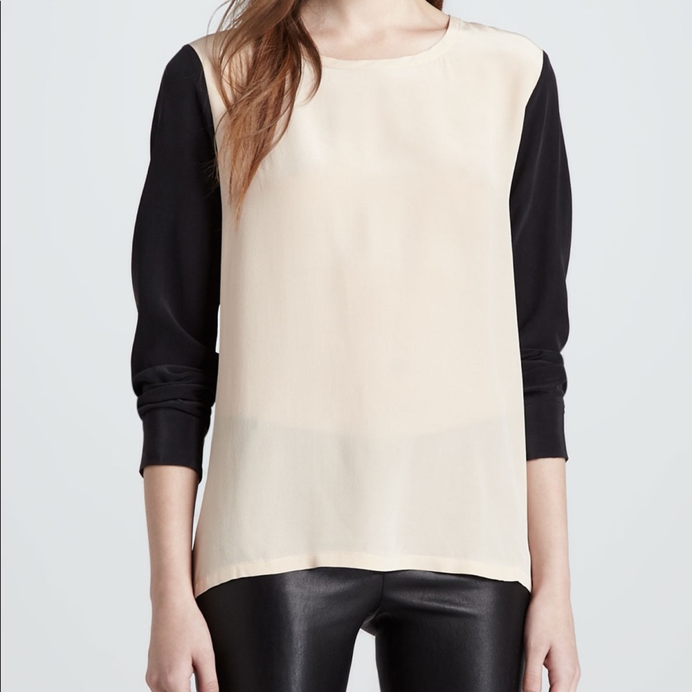 Equipment Liam Two-tone Silk Blouse (Size M)